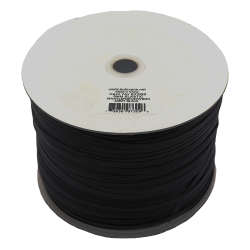 87309 Sullivans 6mm Elastic - 320m - Black