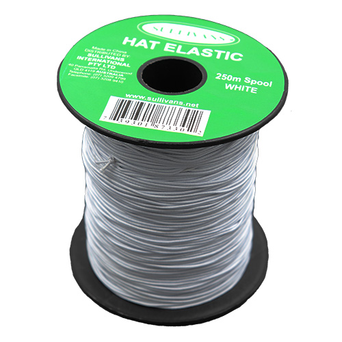 87330 Sullivans Hat Elastic - 250m - White 