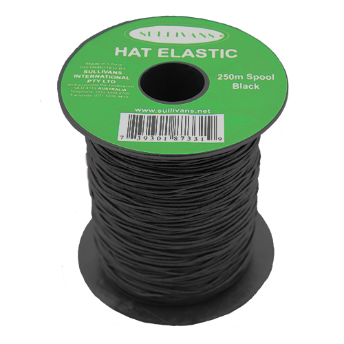 87331 Sullivans Hat Elastic - 250m - Black