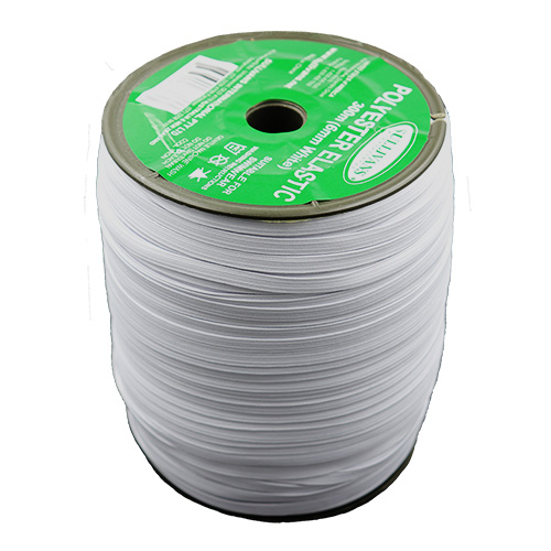 87333 Sullivans 6mm Polyester Elastic - 300m - White