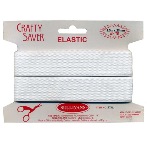 87563 Elastic 25mm White