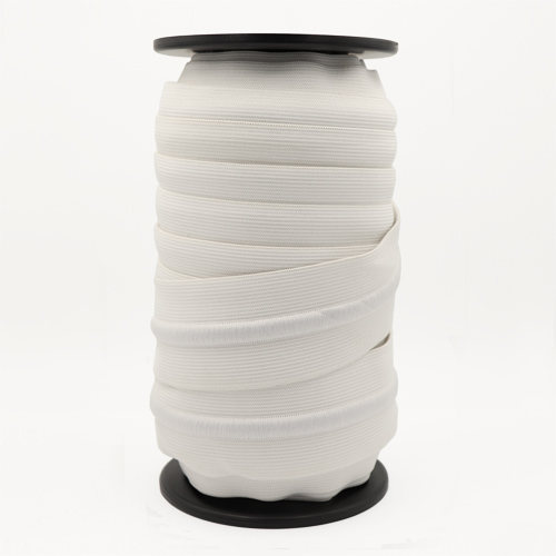 87574 Elastic Drawcord 50mm White With Black Cord