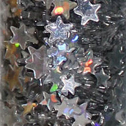 88668 Glitter Shape 15 G Stars Holo Silver