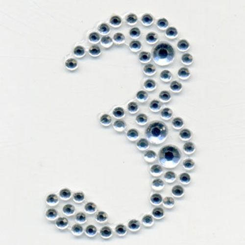 88723 Stick On Bling 35mm Number 3