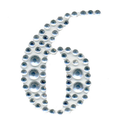 88726 Stick On Bling 35mm Number 6