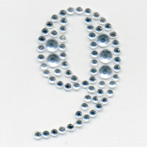 88729 Stick On Bling 35mm Number 9