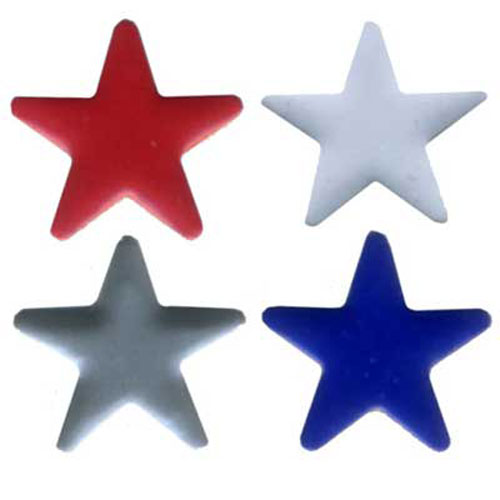 88743 Stick On Stars Red White Silver Blue