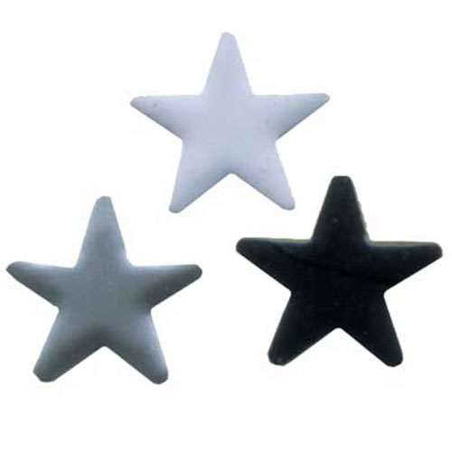 88746 Stick On Stars Silver Black White