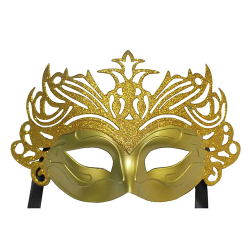 89000 Mask Masquerade 27x14.5cm Glitter Gold