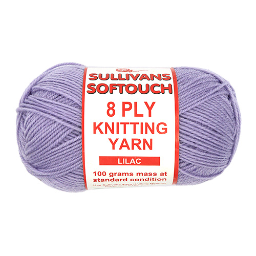 89204 Sullivans 8ply Polyster Softouch Knitting Yarn - 100g - Lilac