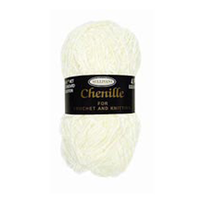 89580 Knitting Yarn Chenille 40 Gm White