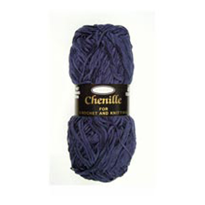 89603 Knitting Yarn Chenille 40 Gm Navy