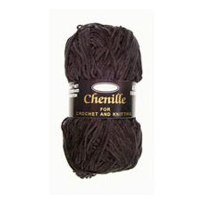 89605 Knitting Yarn Chenille 40 Gm Black