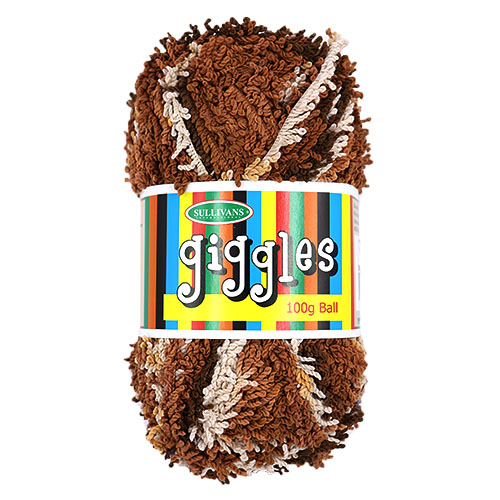 89718 Knitting Yarn Giggles 100 Gm Brown Mix