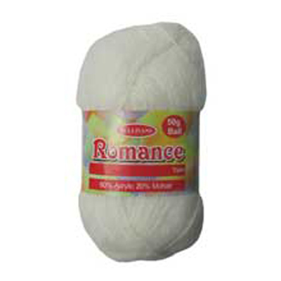 89751 Romance Knitting Yarn 50gm White