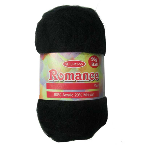 89756 Romance Knitting Yarn 50gm Black