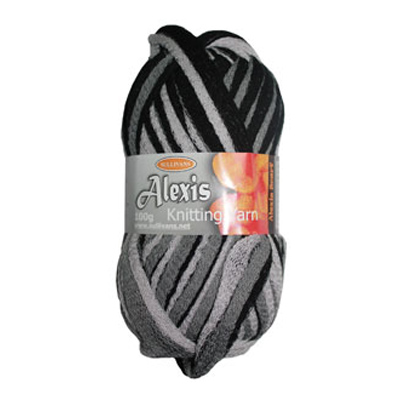 89876 Alexis Scarf Yarn 100gm Black Mix