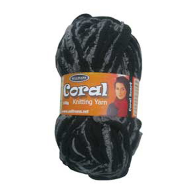 89882 Coral Scarf Yarn 100gm Black Grey Mix