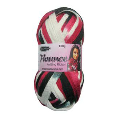 89889 Flounce Scarf Yarn 100gm Black Berry Mix