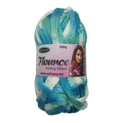 89890 Flounce Scarf Yarn 100gm Teal Mix