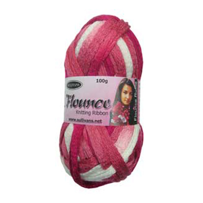89891 Flounce Scarf Yarn 100gm Strawberry Mix