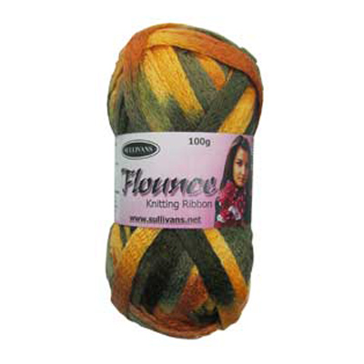 89892 Flounce Scarf Yarn 100gm Orange Mix