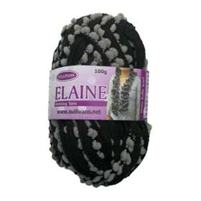 89896 Elaine Scarf Yarn 100gm Black Grey Mix