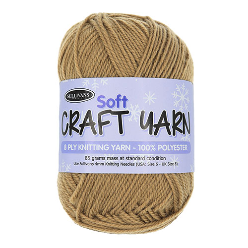 91502 Sullivans 8ply Polyster  Soft Craft Yarn - 85gm - Taupe