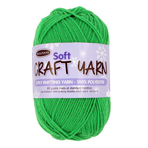 91509 Sullivans 8ply Polyster  Soft Craft Yarn - 85gm - Spring Green