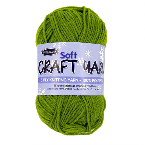 91511 Sullivans 8ply Polyster  Soft Craft Yarn - 85gm - Lime