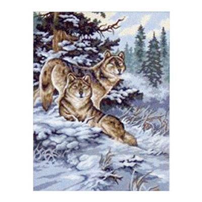 91918 Tapestry Snow Wolves