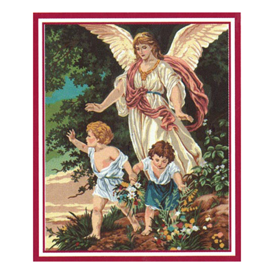 92097 Tapestry Angel With 2 Children