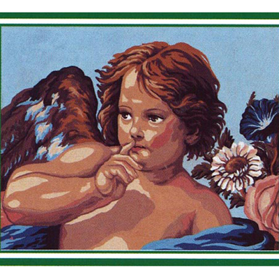 92109 Tapestry Cherub & Flower