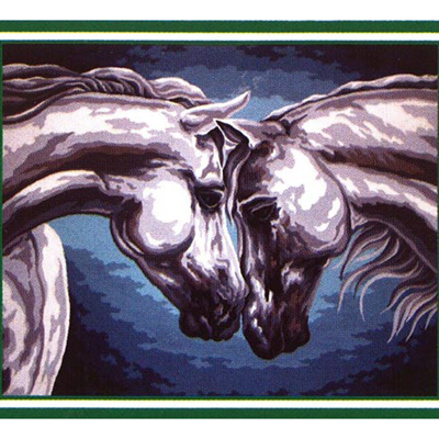 92129 Tapestry Head 2 Head Horses