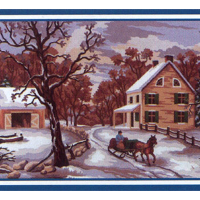 92211 Tapestry Winter Scene Carriage