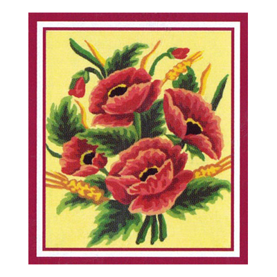 92384 Tapestry Red Poppies On Yellow