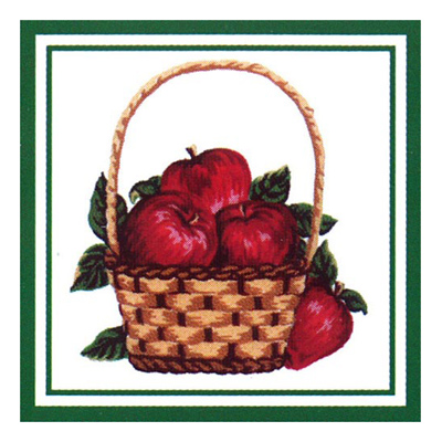 92396 Tapestry Apples In Basket Set 2