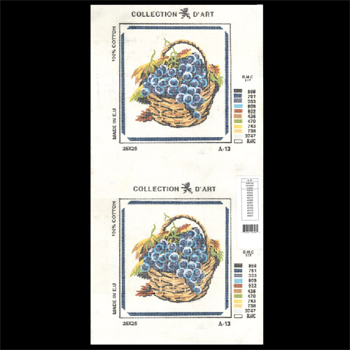 92398 Tapestry Grapes In Basket Set 2