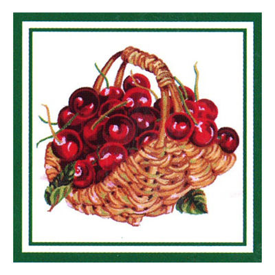 92403 Tapestry Cherries Basket Set 2