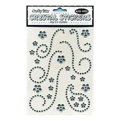 92480 Sticker Crystal Flowers Silver
