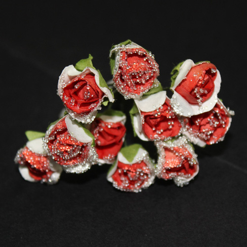 92603 Flower Glass Small Red White