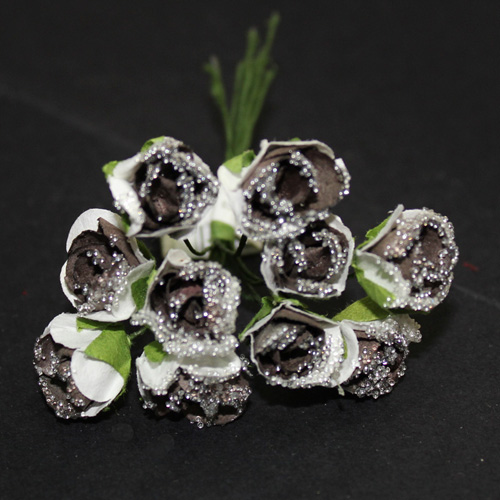 92608 Flower Glass Small Brown White