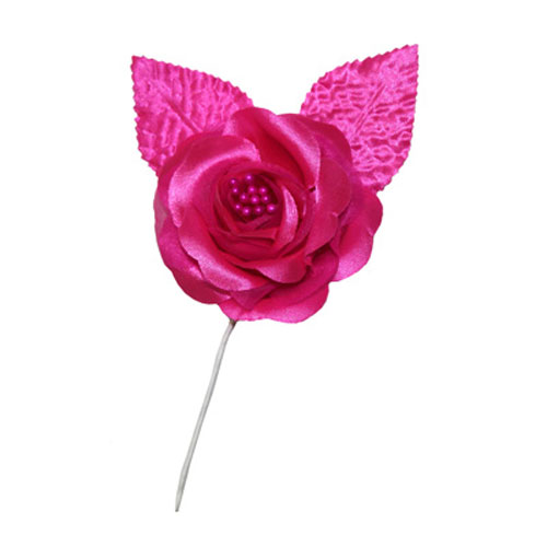 92653 Flower With Bead Extra Large Hot Pink