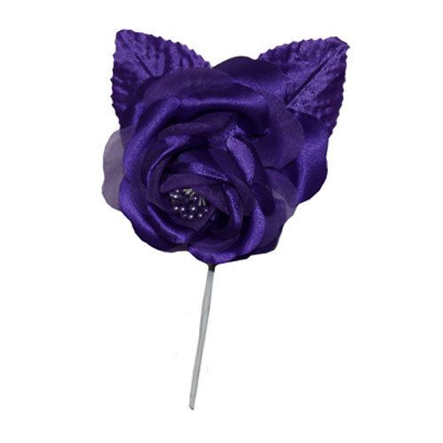 92654 Flower With Bead Extra Large Purple