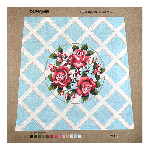 92834 Tapestry Chair Seat Rose Lattice