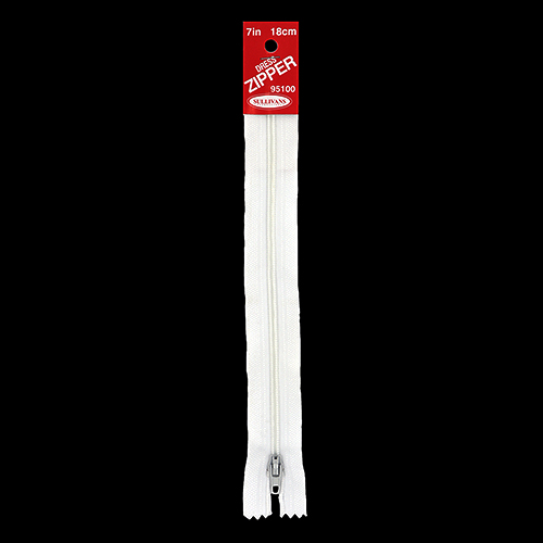 95100 Sullivans 18cm Nylon Dress Zipper - White
