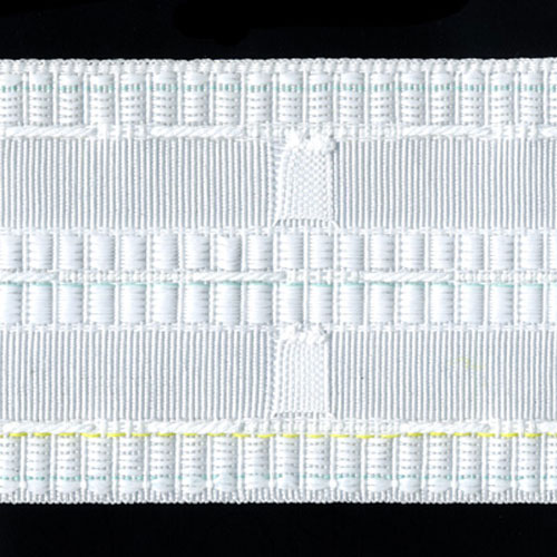 95923 Rufflette 76mm Smocked Pleat Curtain Tape - White - 50m