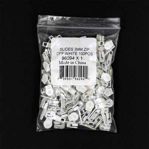 96094 Sullivans Continuous Zipper Sliders - Off White - 100pcs