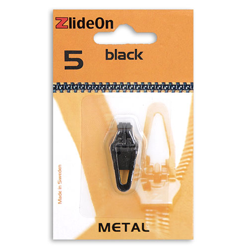 96693 Zlideon Metal Zip Pulls - Size 5 - Straight Puller - Black