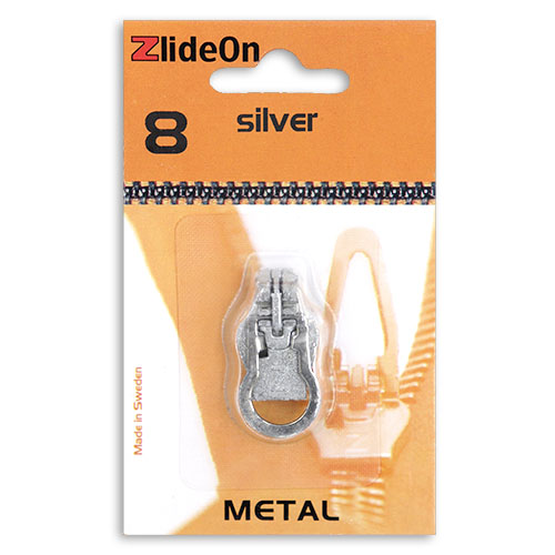 96695 Zlideon Metal Zip Pulls - Size 8 - Round Puller - Silver